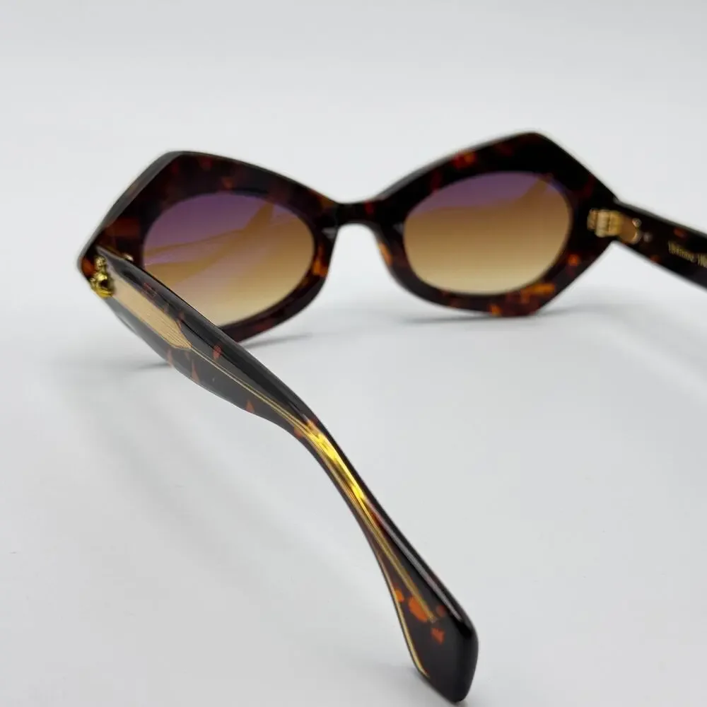Vivienne Westwood Sunglasses VW5129 110 Havana Cat Eye Frame Brown Gradient Lens